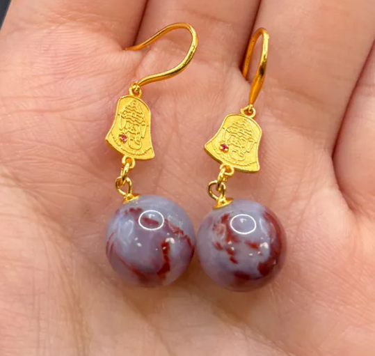 H1510-紫雲赤焰旺大運耳環1對