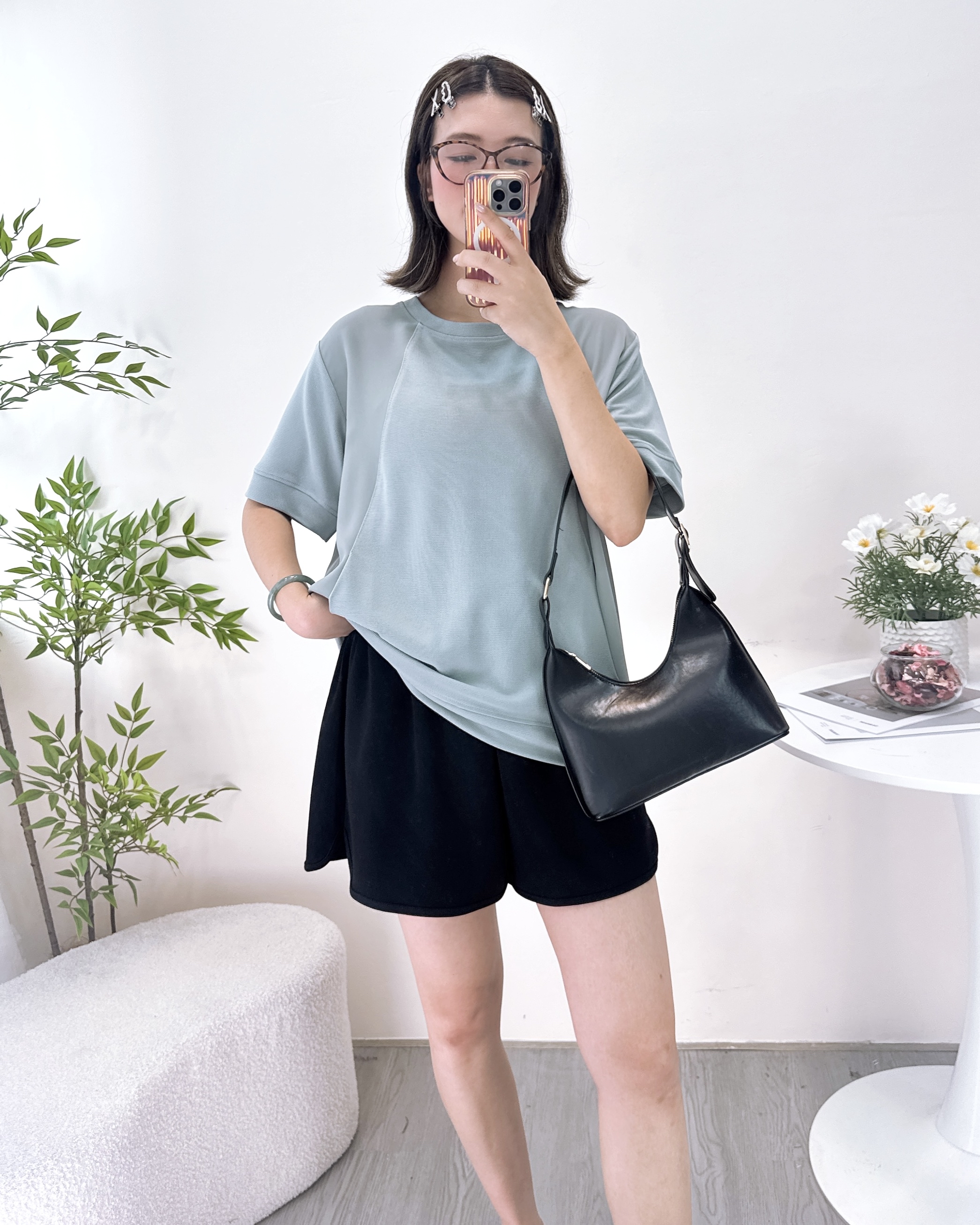 拼布雙袋可索繩休閒上衣 3色