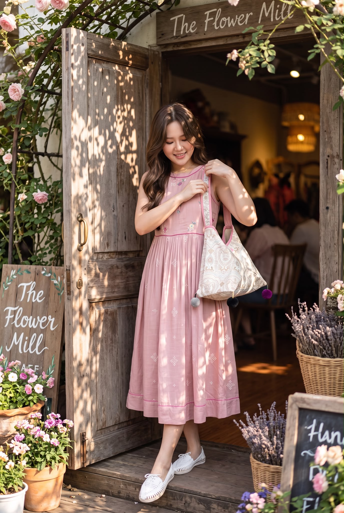 3067 Soft Pink Fafa Chest Emb Sleeeless OP 47.5"