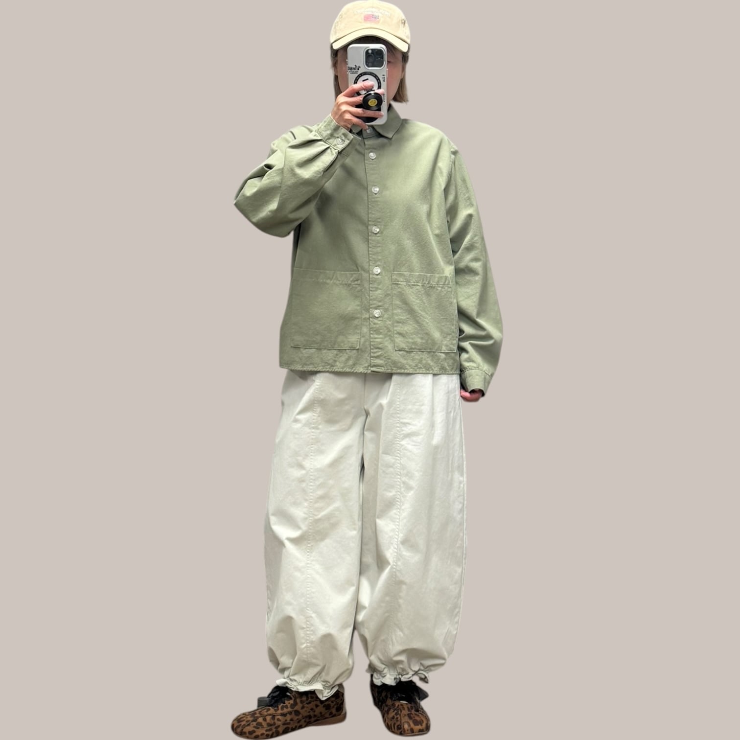 221488 格紋褲頭荷葉邊長褲