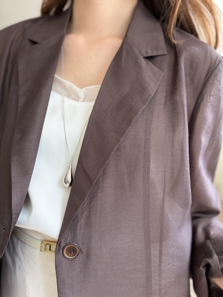 The Fine Silky Blazer (Brown)