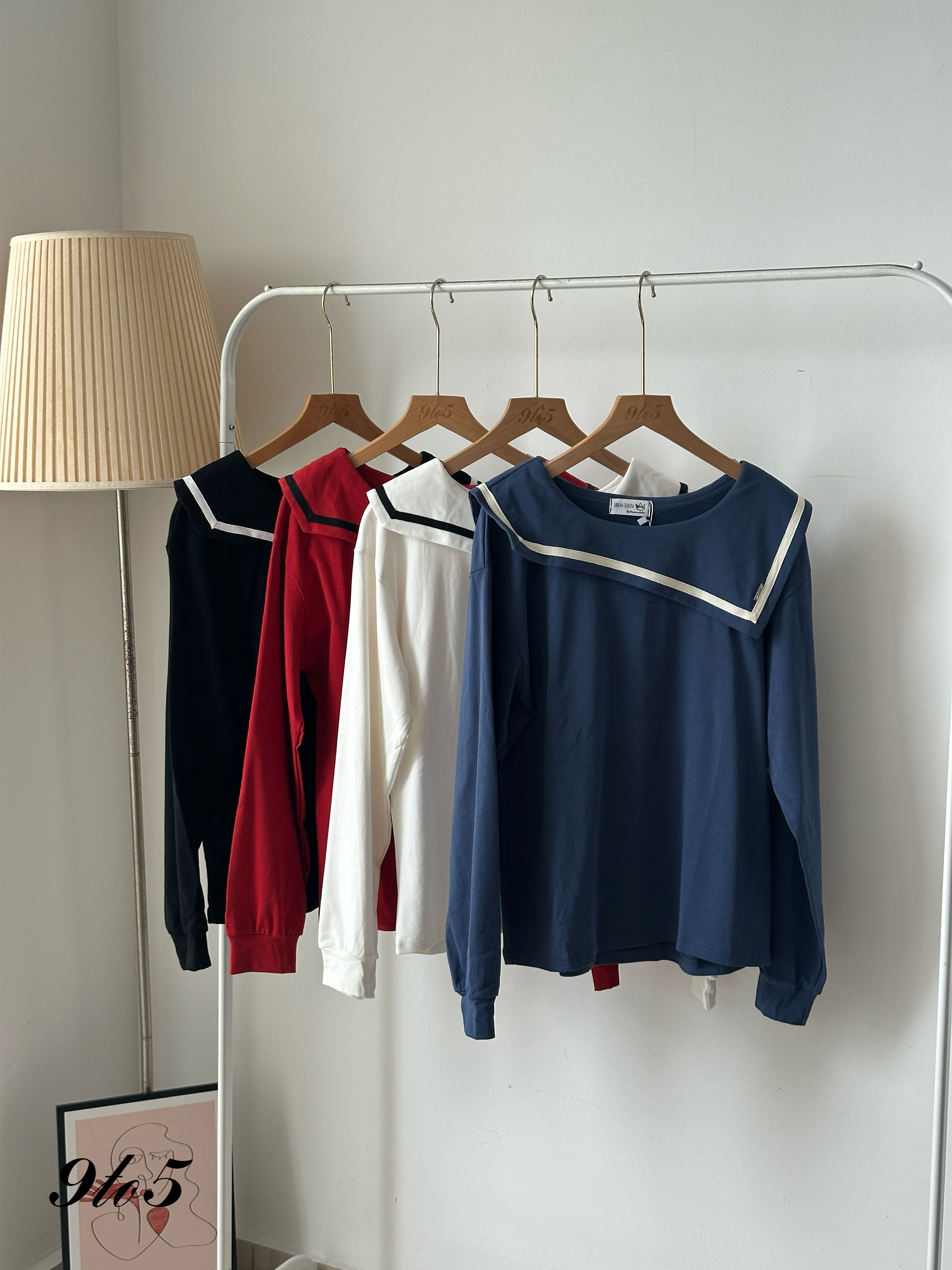 T4053 Sailor Collar Top - 4 Colors 