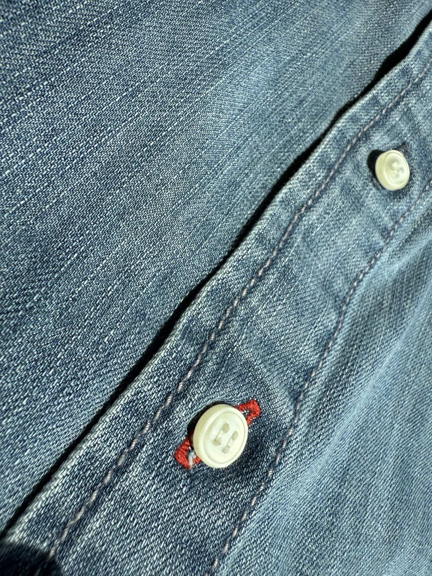 Evisu Artistic Brush Daicock Print Relax Fit Denim Short-Sleeves Shirt