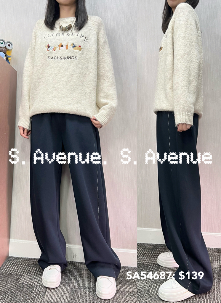 SA54687: 長袖繡狗圖案冷衫