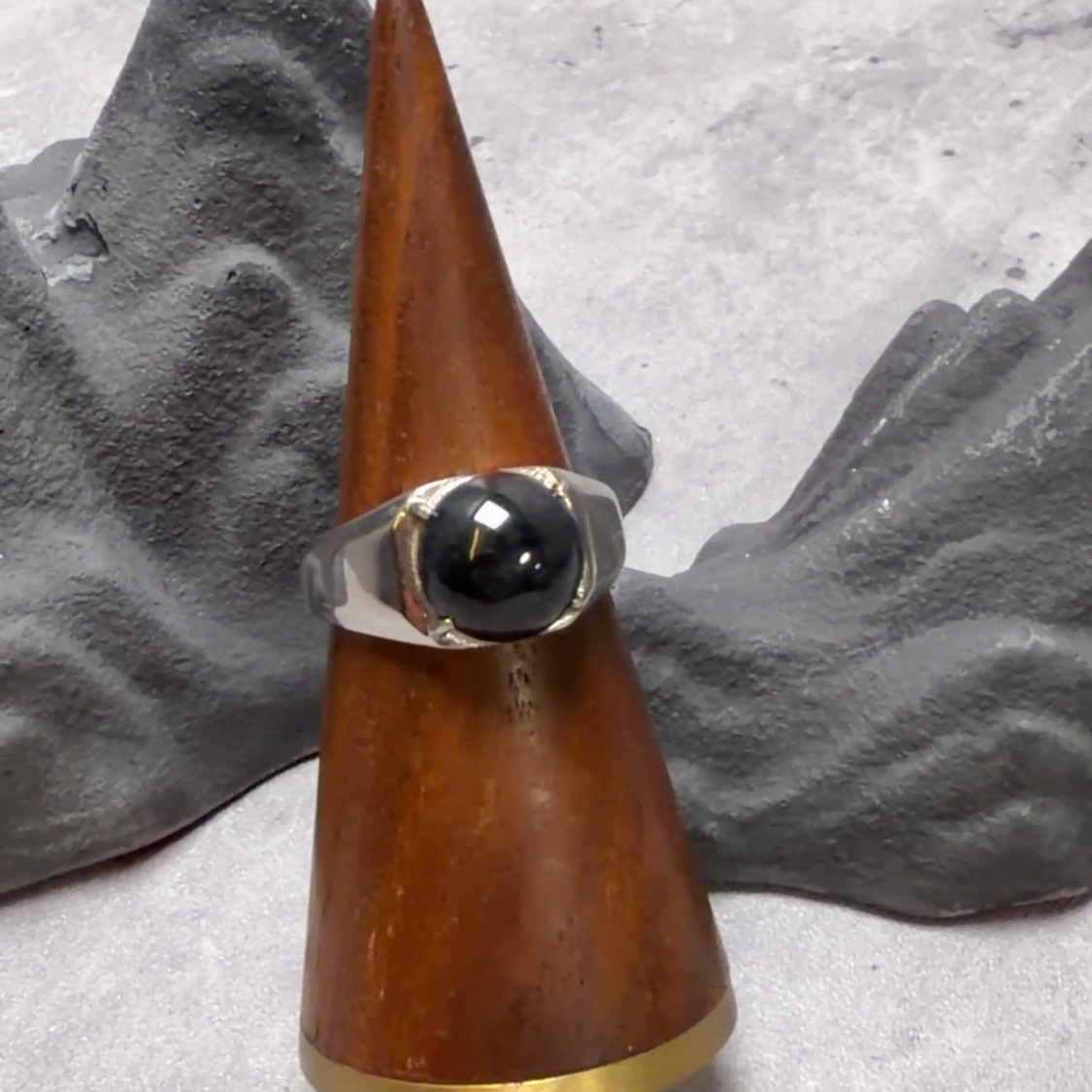 冰種烏雞蛋面S925戒指