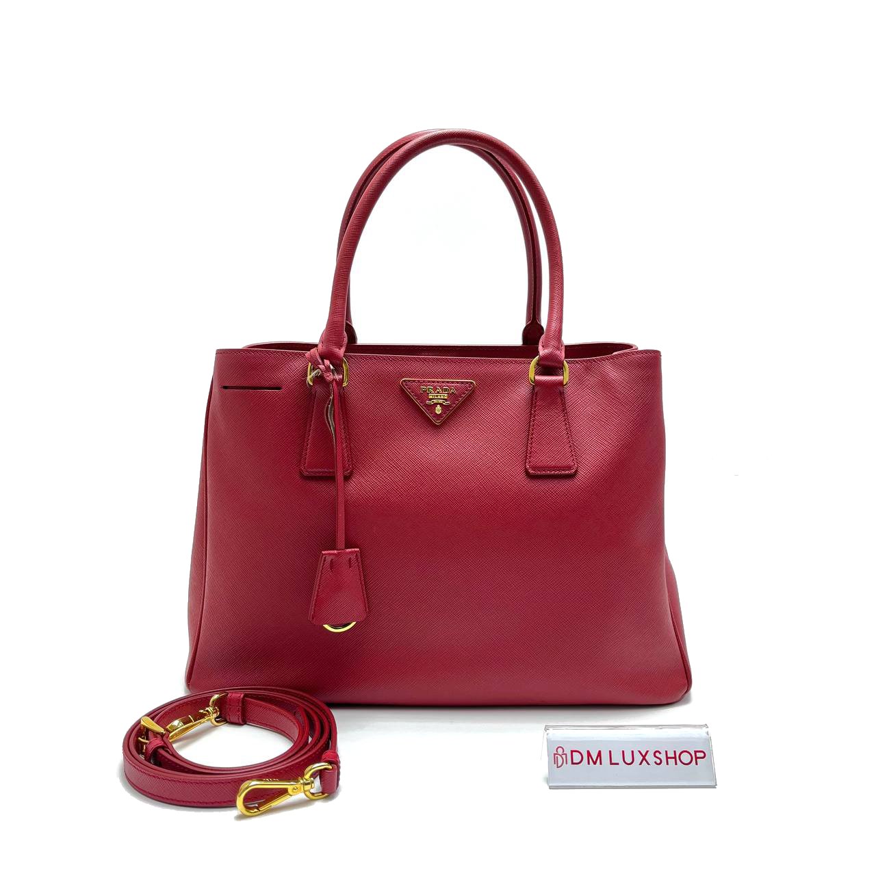 Prada Saffiano Lux Red Tote Bag