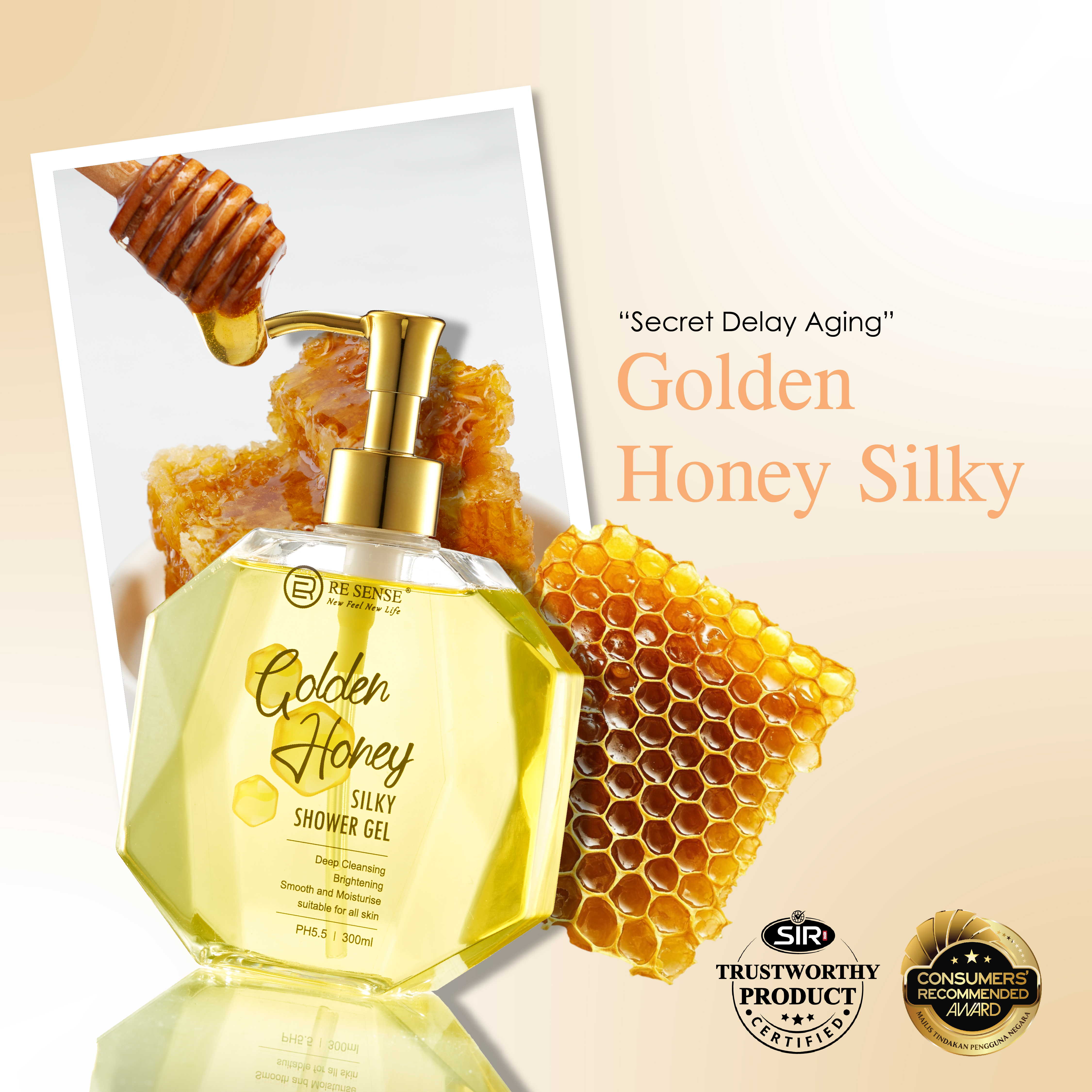 Golden Honey Silky Shower Gel (300ml)