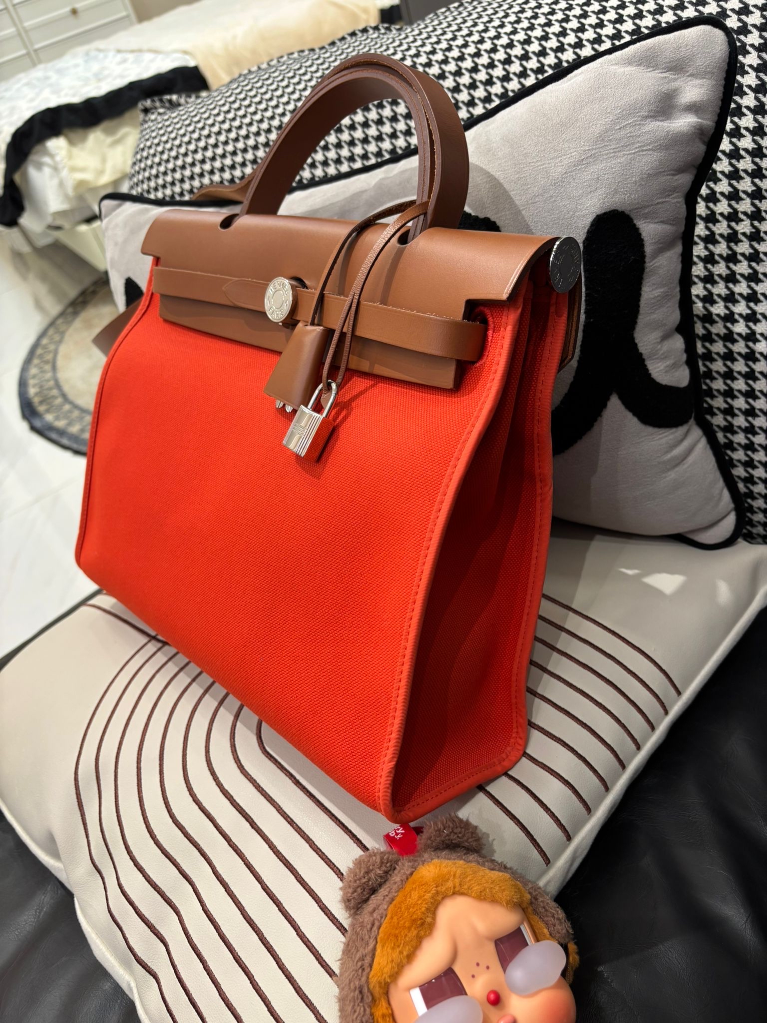 Hermes herbag 31,STAMP C, capucine ,100%Authentic ,98%new ✅收據副本✅Key Lock✅Dust bag