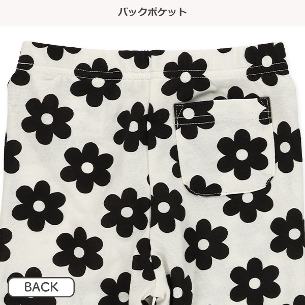 🇯🇵預訂 日本直送🇯🇵黑色花卉滿印荷葉邊半截打底褲