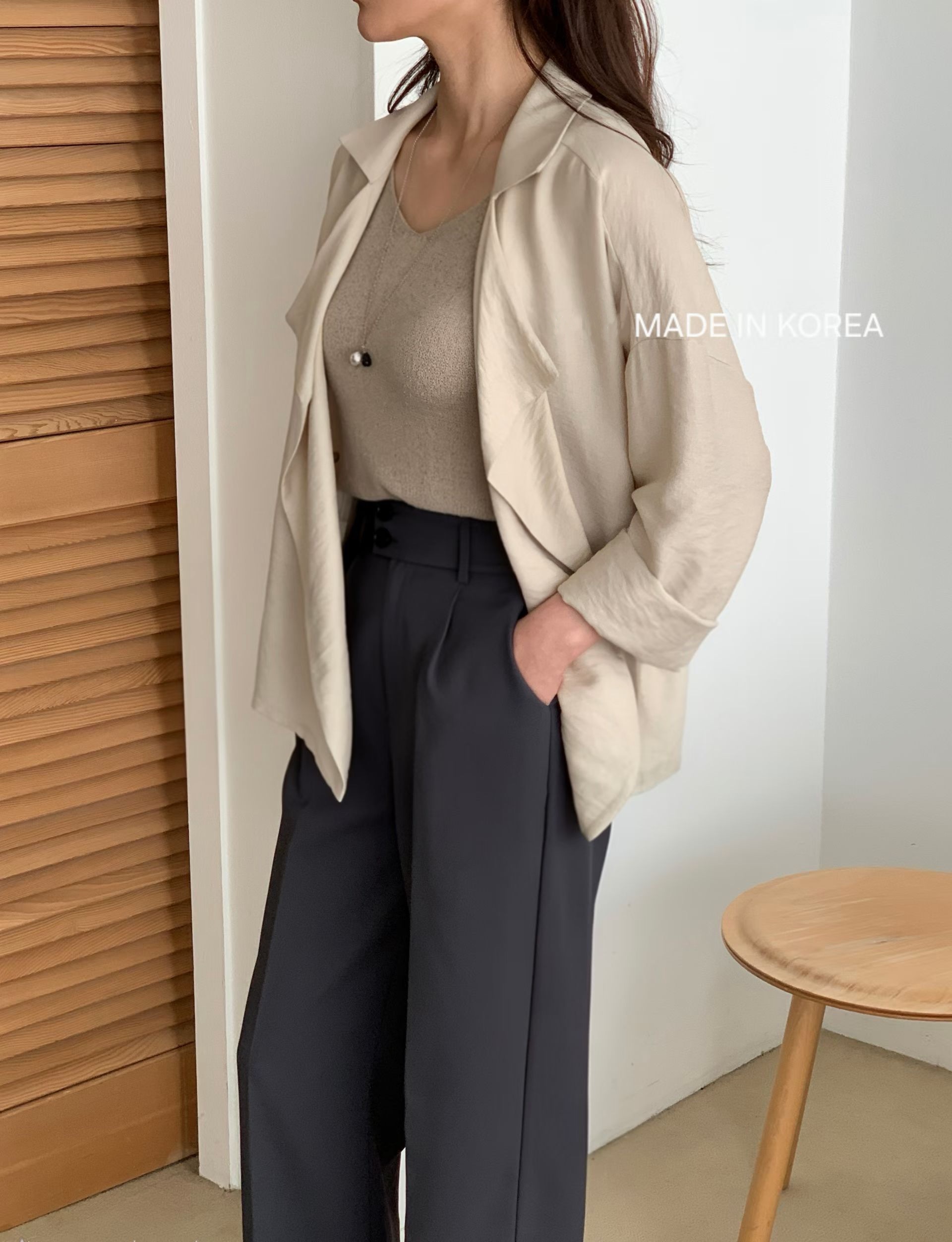 G6183 韓國🇰🇷薄料開胸外套