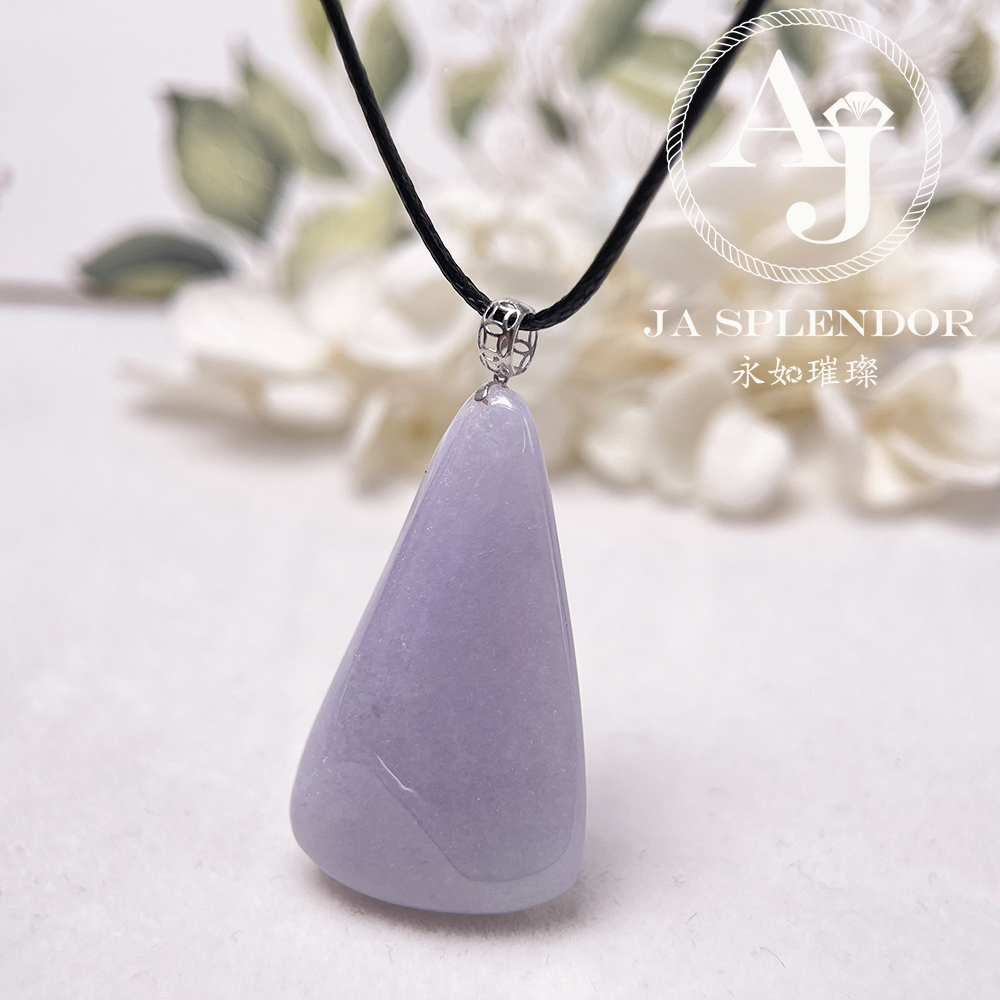 JNK-213 天然翡翠A玉 冰潤紫羅蘭隨形18K金吊墜
