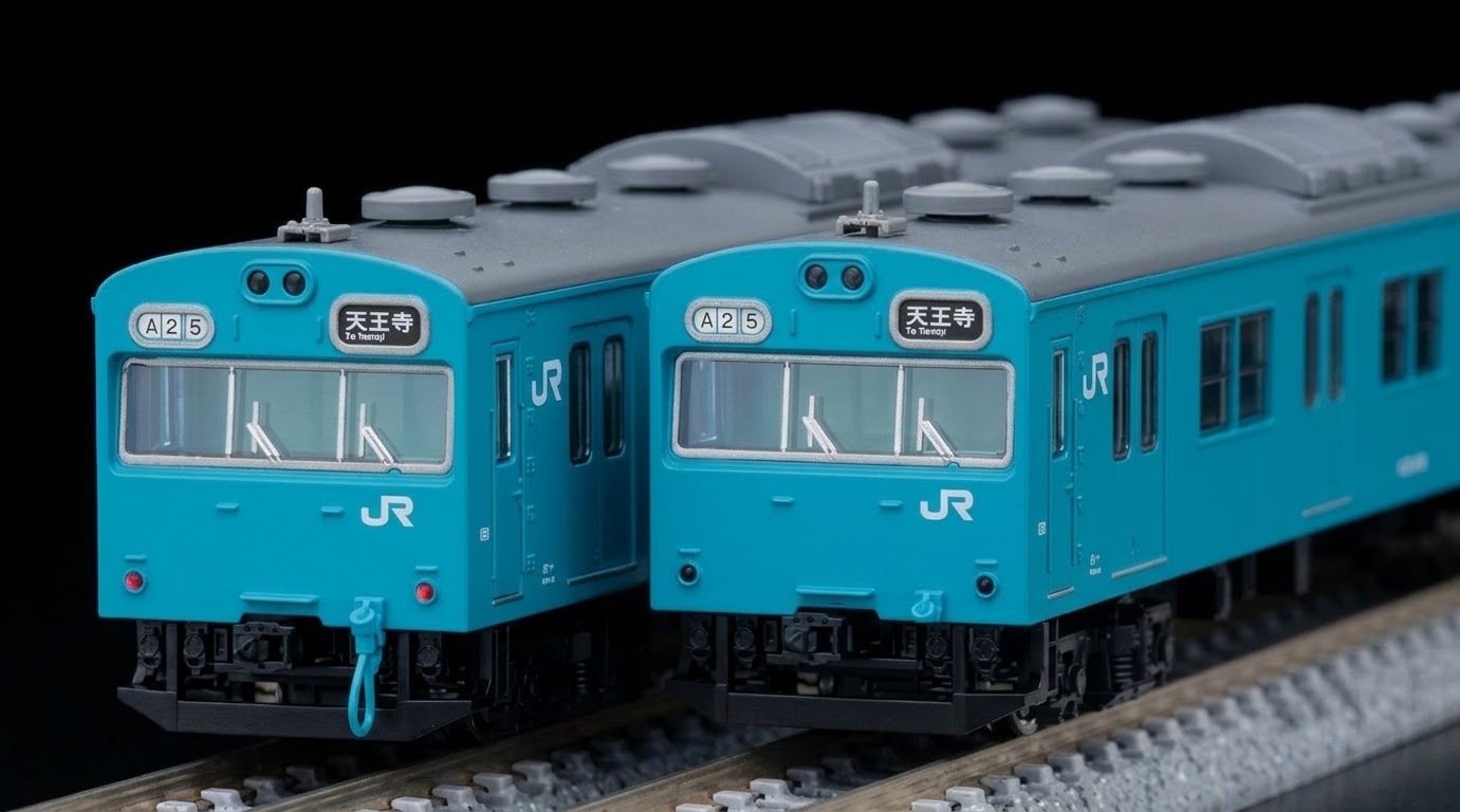 TOMIX 98495 + 98496 JR 103系通勤電車（JR西日本仕様・黒サッシ・スカイブルー）6両編組