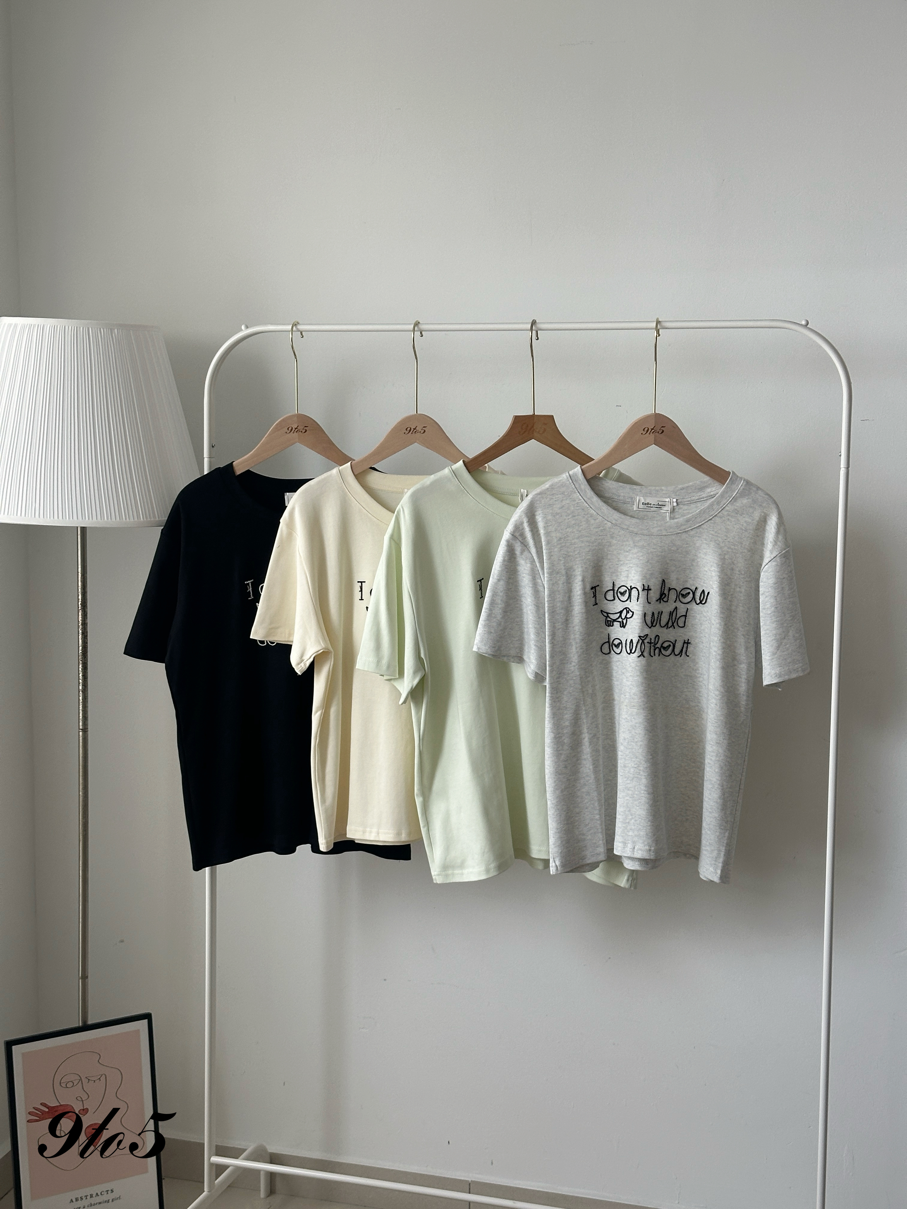 T4214 Embroidery Wording Tee - 4 Colors 