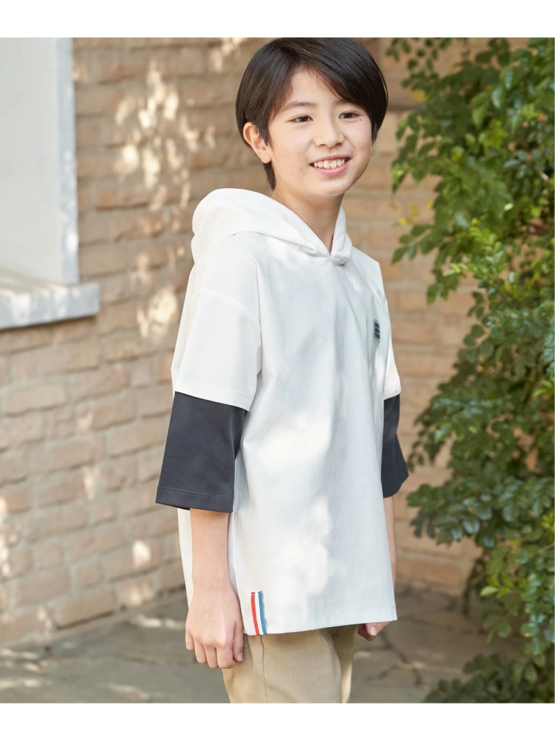 🆕【⭐訂購⭐】  日本直送🌀接觸涼感 疊層六分袖 連帽衫［2款選］🌀[ELDA-0017][260503]