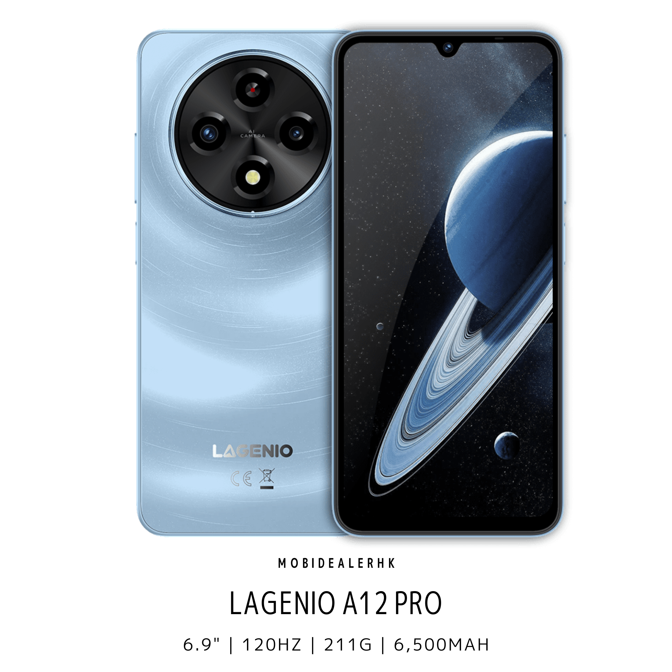 Lagenio A12 Pro | 4G | 智能手機 | 6.9" | 120Hz | 211g | 6,500mAh