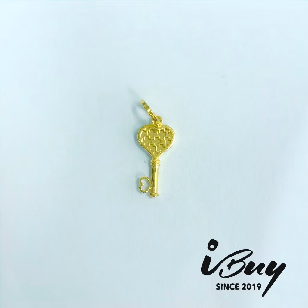 916 GOLD HONEYCOMB LOVE KEY PENDANT 916 金 爱心峰窝钥匙吊坠