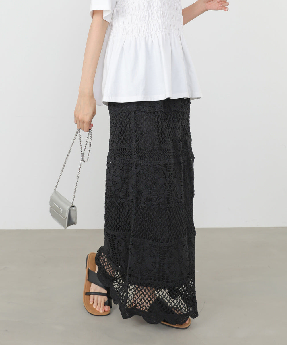 <JP> Premium 鉤針編織花花半裙* 3色入 <預購>