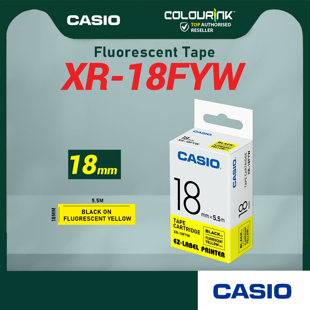 CASIO ORIGINAL GENUINE 18MM EZ LABEL TAPE FOR KL-120 KL-130 KL-820 KL-60 KL-HD1 KL-8400 KL-G2