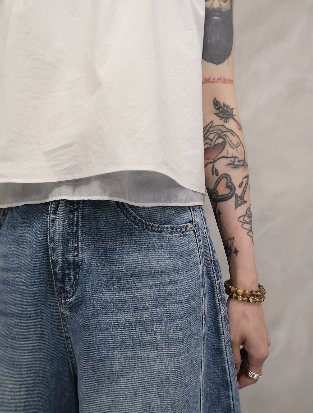 Double layer v-neck top #top142