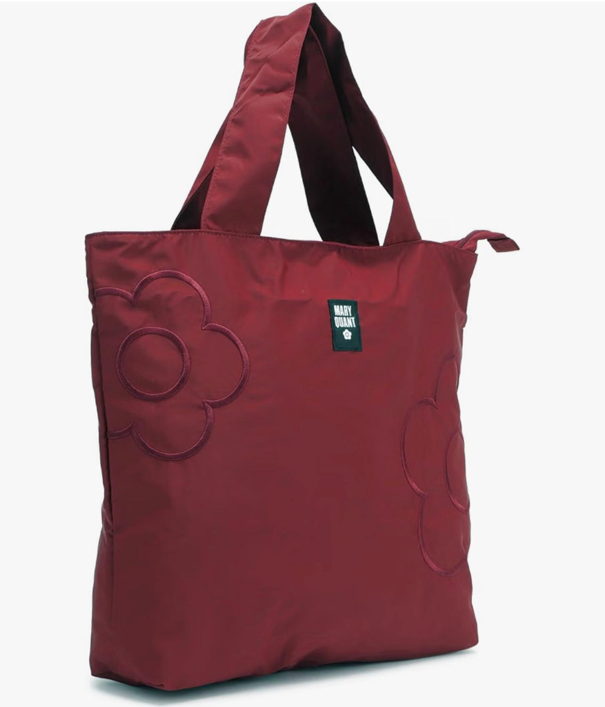 MARY QUANT 經典雛菊刺繡拉鍊摺疊環保袋（多色）