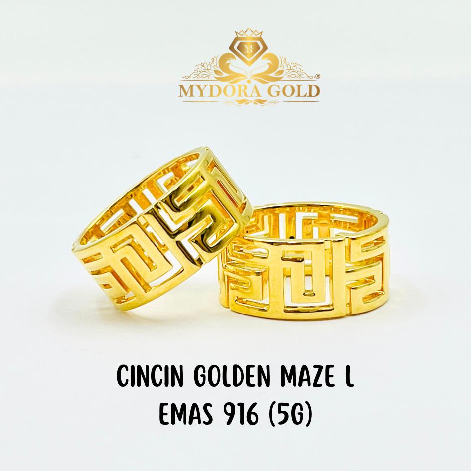 MYDORA Cincin Golden Maze L (5G) l EMAS 916/22K