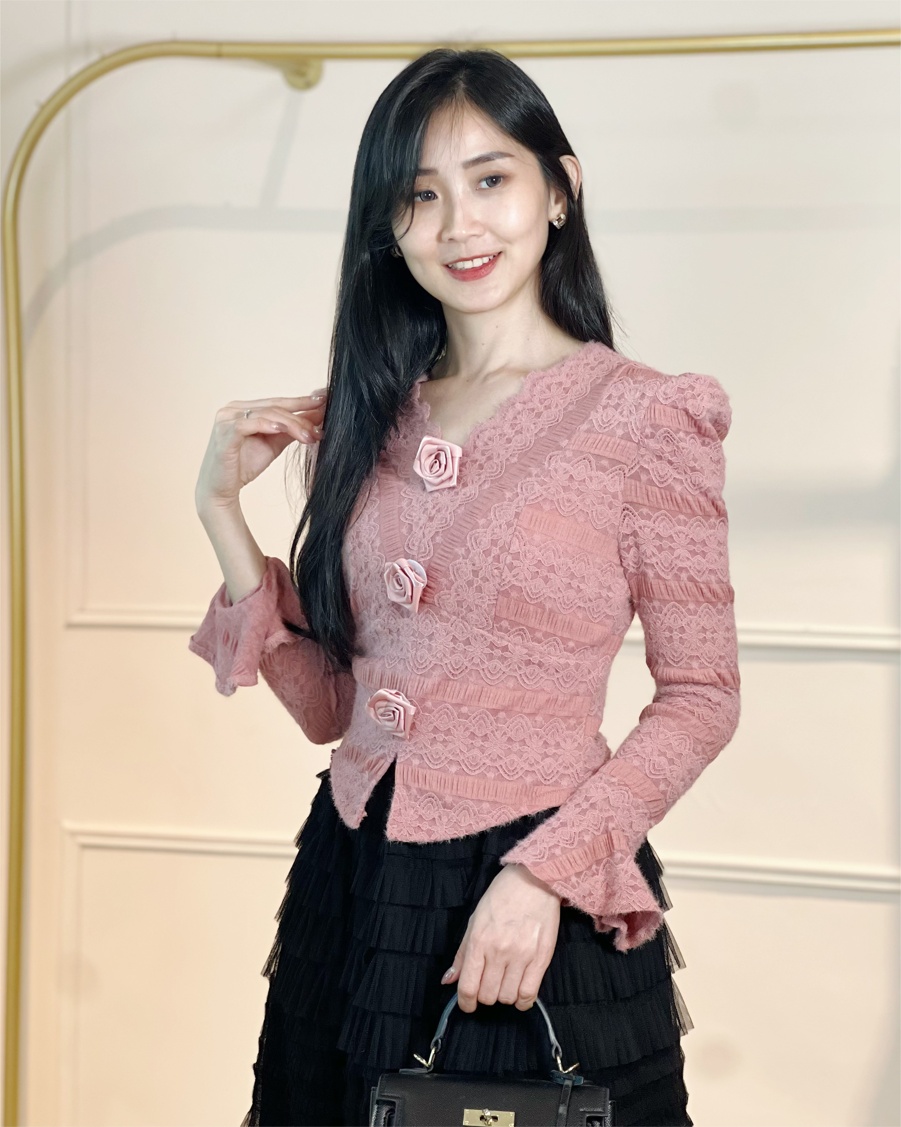 5076 Camille Vintage Lace Top