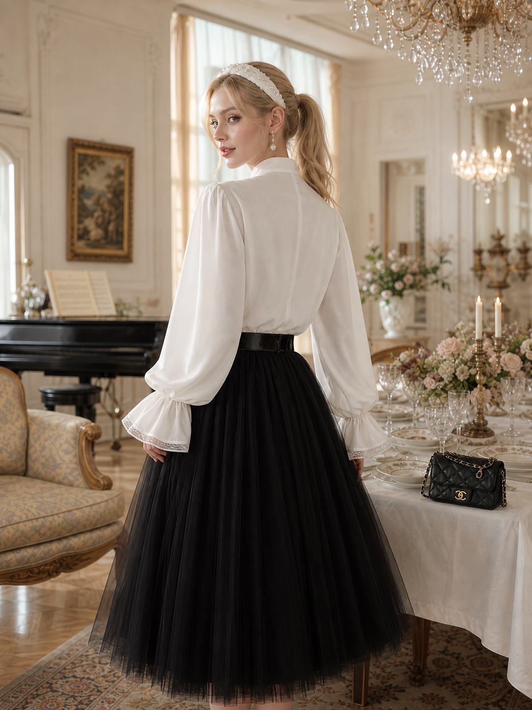 經典電影蕾絲荷葉領巾小王子貴族襯衫 The Little Prince Grand Ruffle Lace Blouse