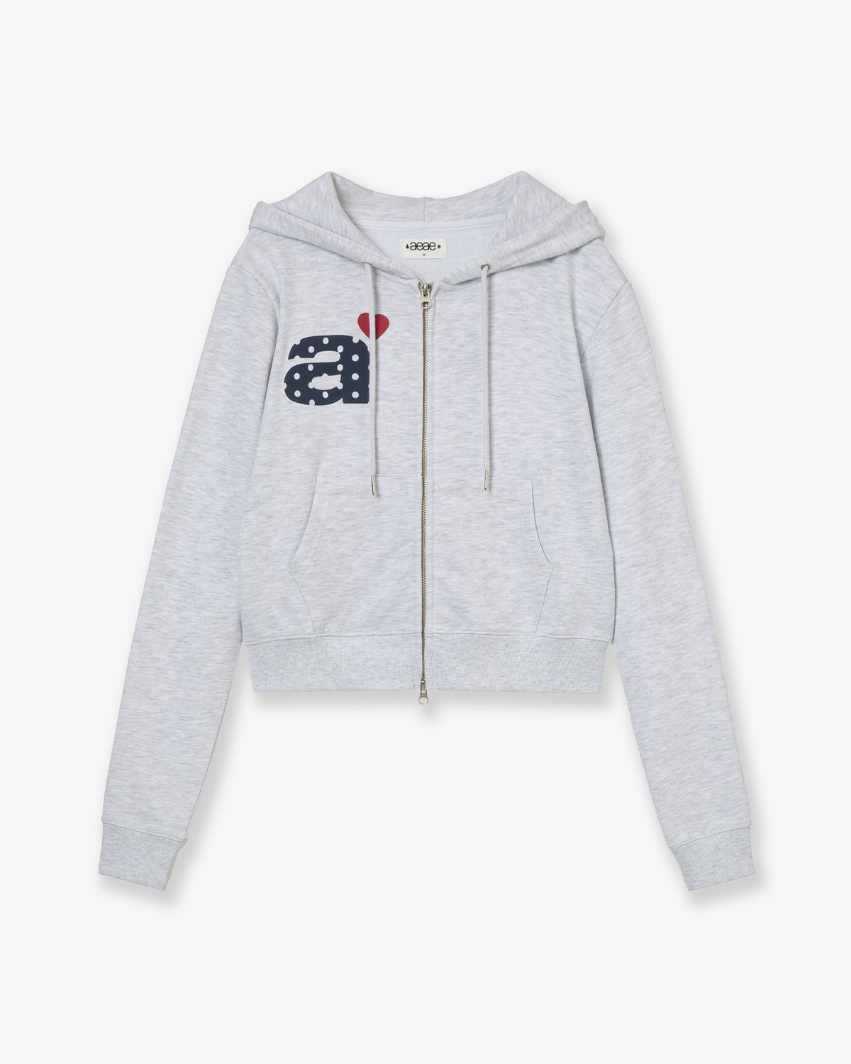 🇰🇷訂購｜aeae 25FW｜DOT SMALL LETTER CROP HOOD ZIP UP 2色 