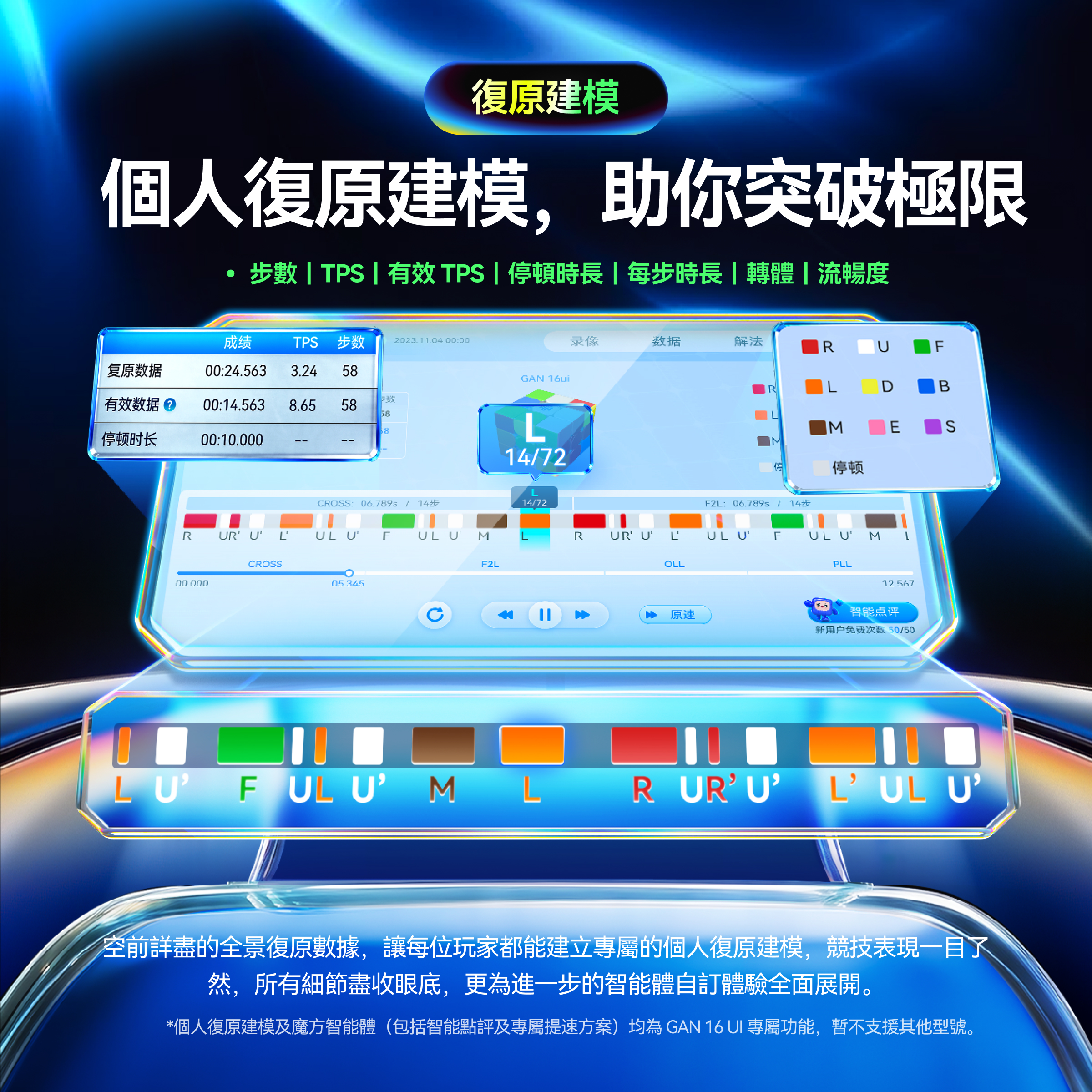 GAN 16 Ui MagLev 旗艦智能3x3藍芽扭計骰 (3x3 Smart Cube)