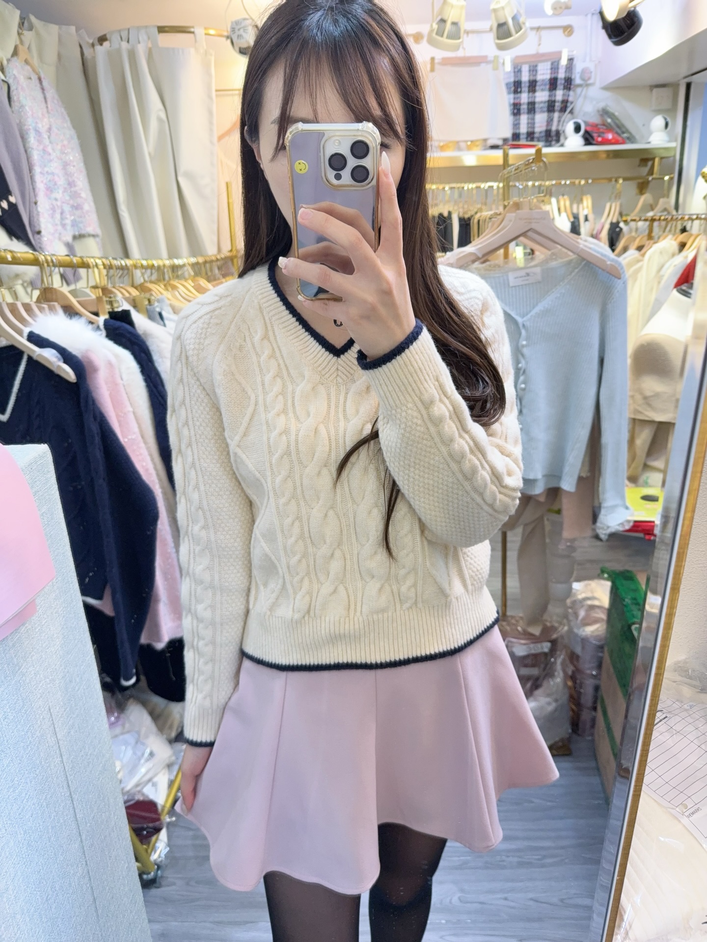 小v麻紋針織top3 色💕💕💕