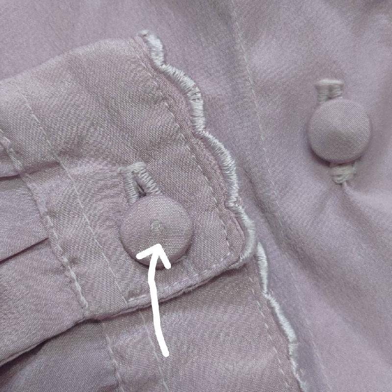 Vintage Japanese Lavender Pink Embroidered Baby Collar Blouse/Shirt(MT1604-7)