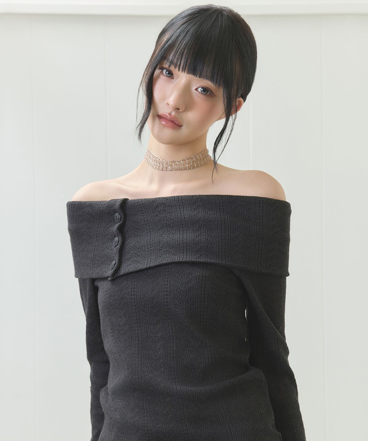 🇰🇷訂購｜LUV IS TRUE 26SS｜EL OFF-SHOULDER KNIT  3色 