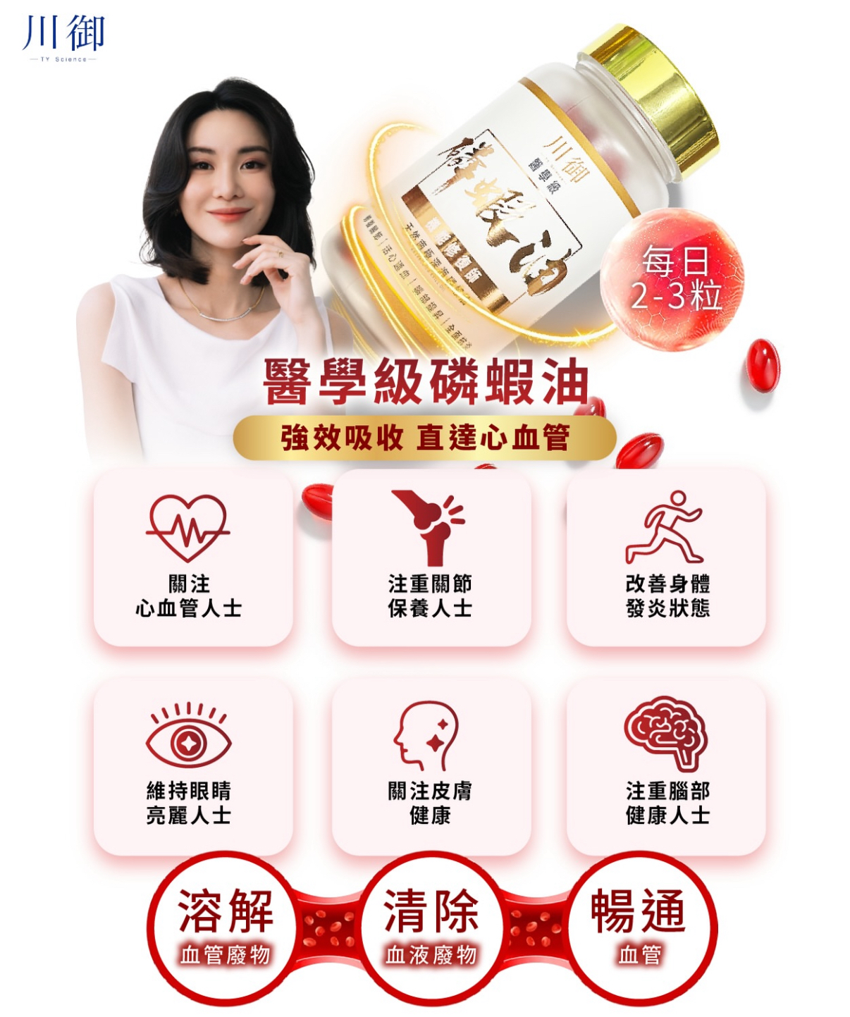 TY Science 川御南極磷蝦油60粒 醫學級修復大師 