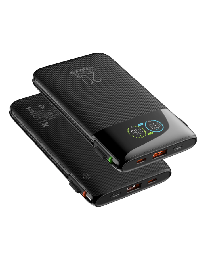 香港行貨 Veger Montre 10 極薄 10000mAh 20W Portable Charger with Built-in Cables & Lightning 內置線外置電 