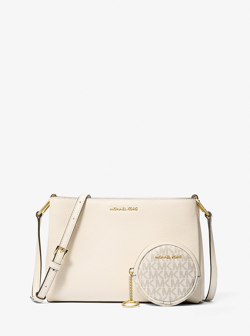 Michael Kors Trisha Pebbled Leather Crossbody Bag With Pouch Gift Set