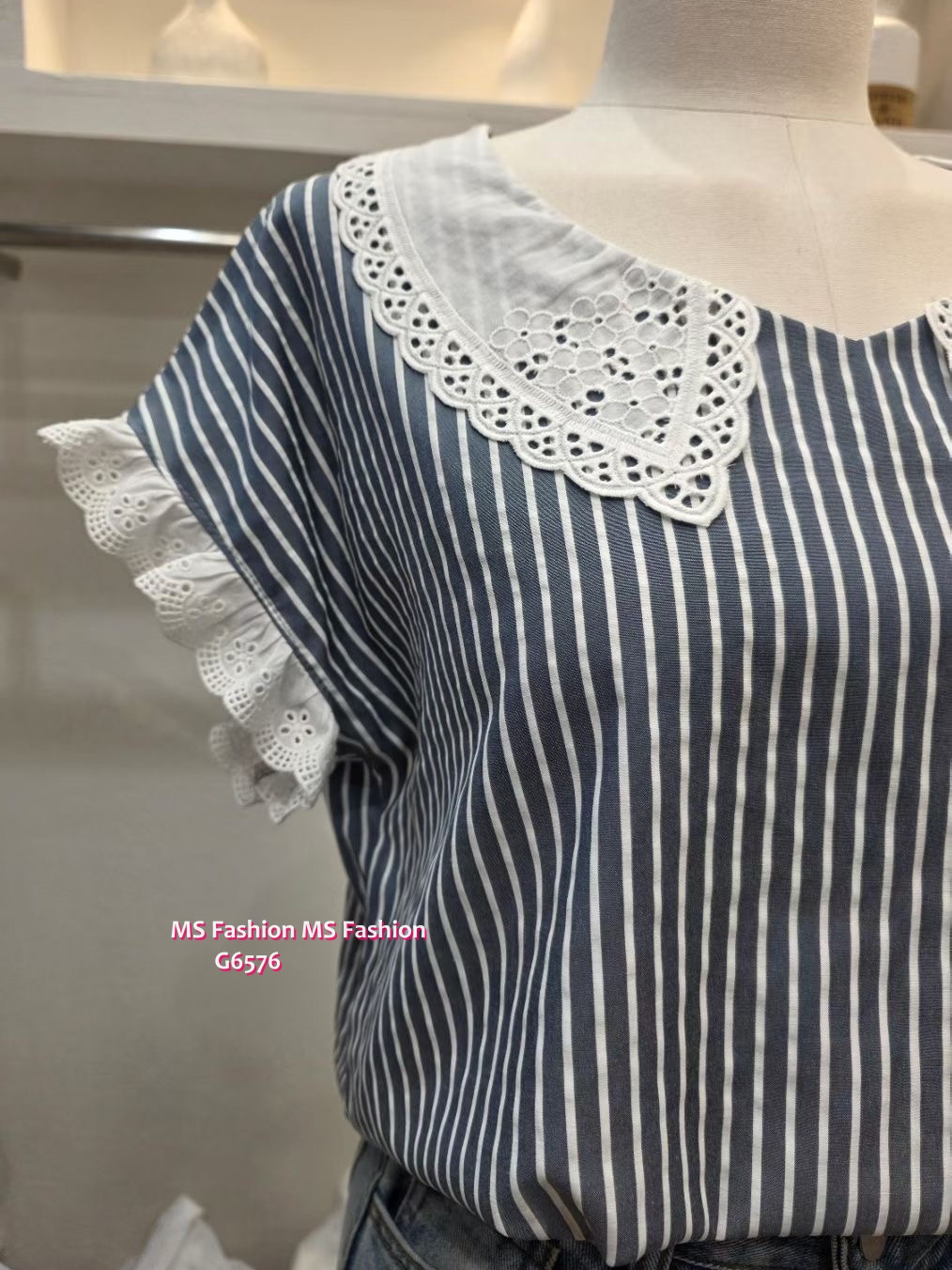 G6576 通花條子top