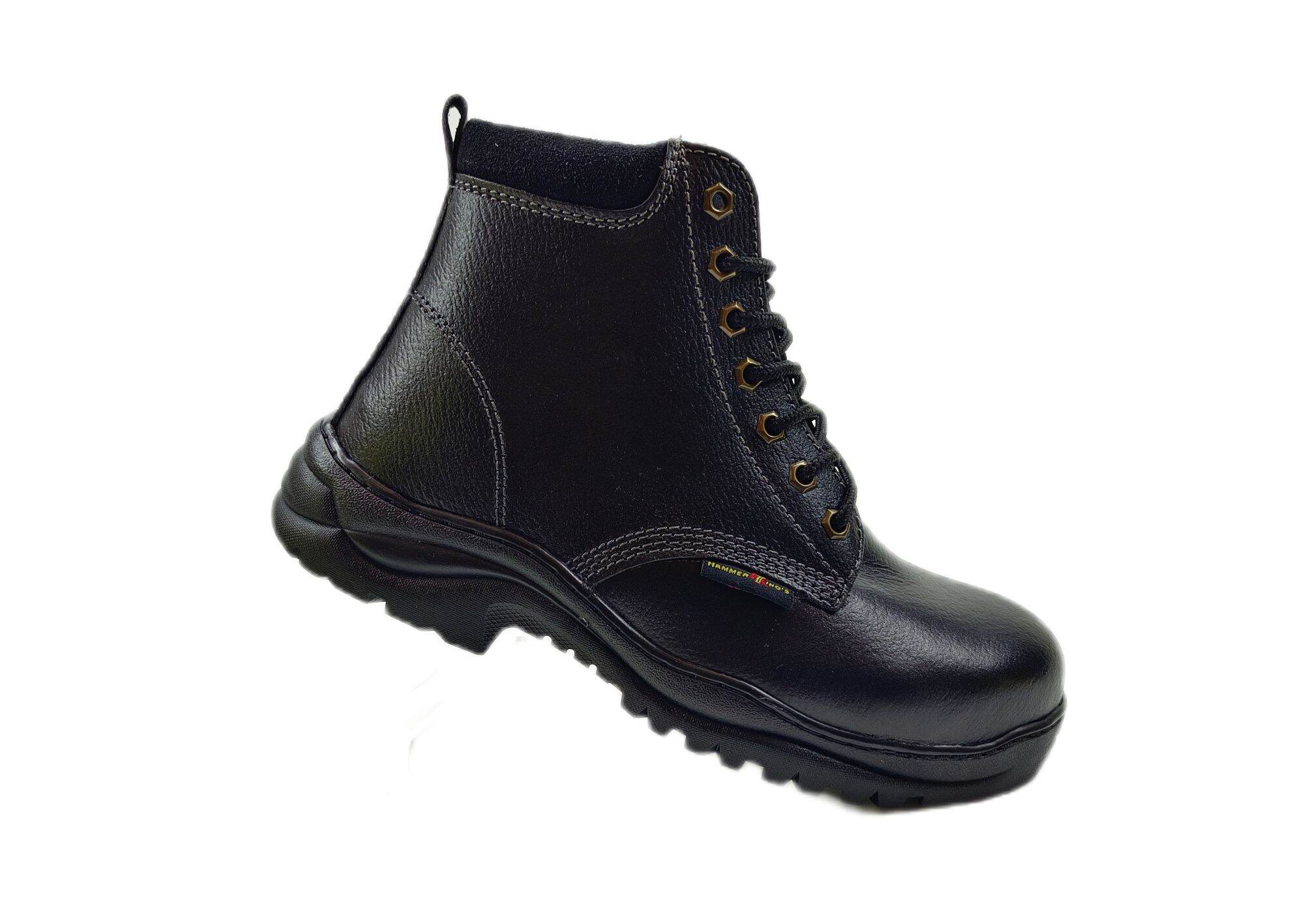 Hammer Kings Standard Safety 13032 Mens Shoes Mid Cut Lace-up Steel Toe Cap Leather Working Shoes Kasut Keselamatan Tahan Lasak untuk Lelaki