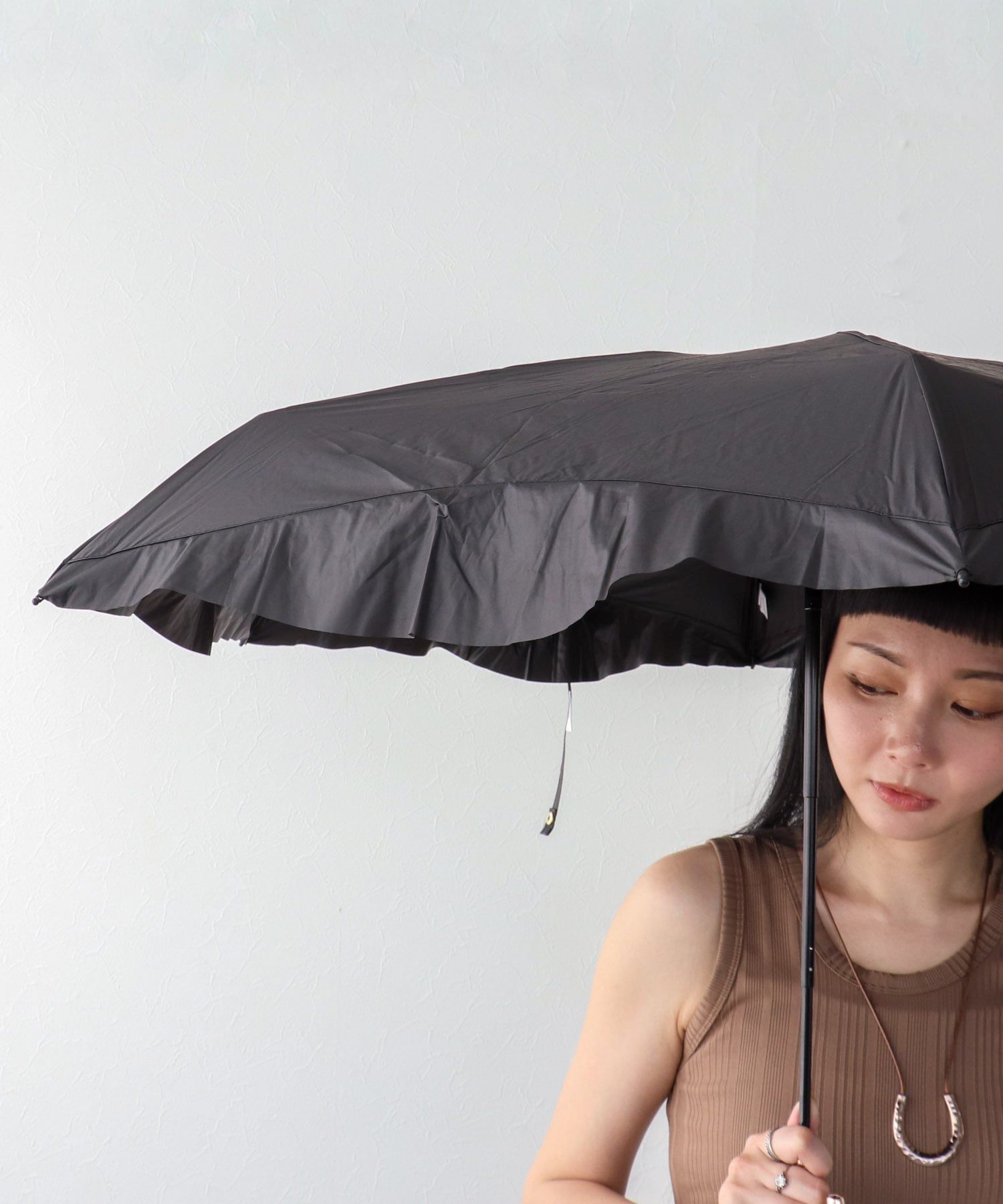 日本直送 [Wpc.] 遮光晴雨兼用傘 •緊湊型褶邊•四層折疊傘•100% 防紫外線