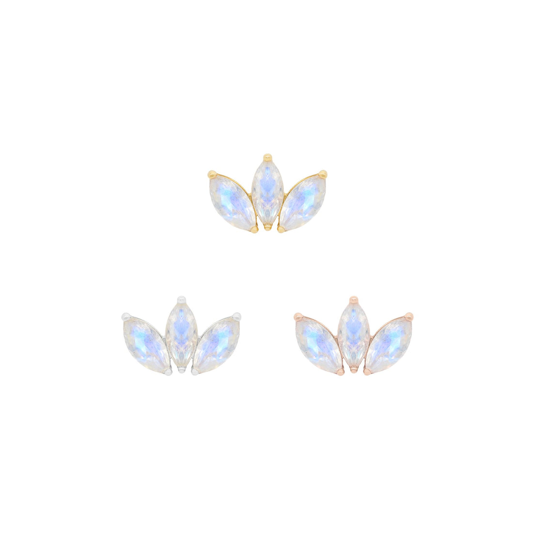 Moet Mini Threadless End with Rainbow Moonstone