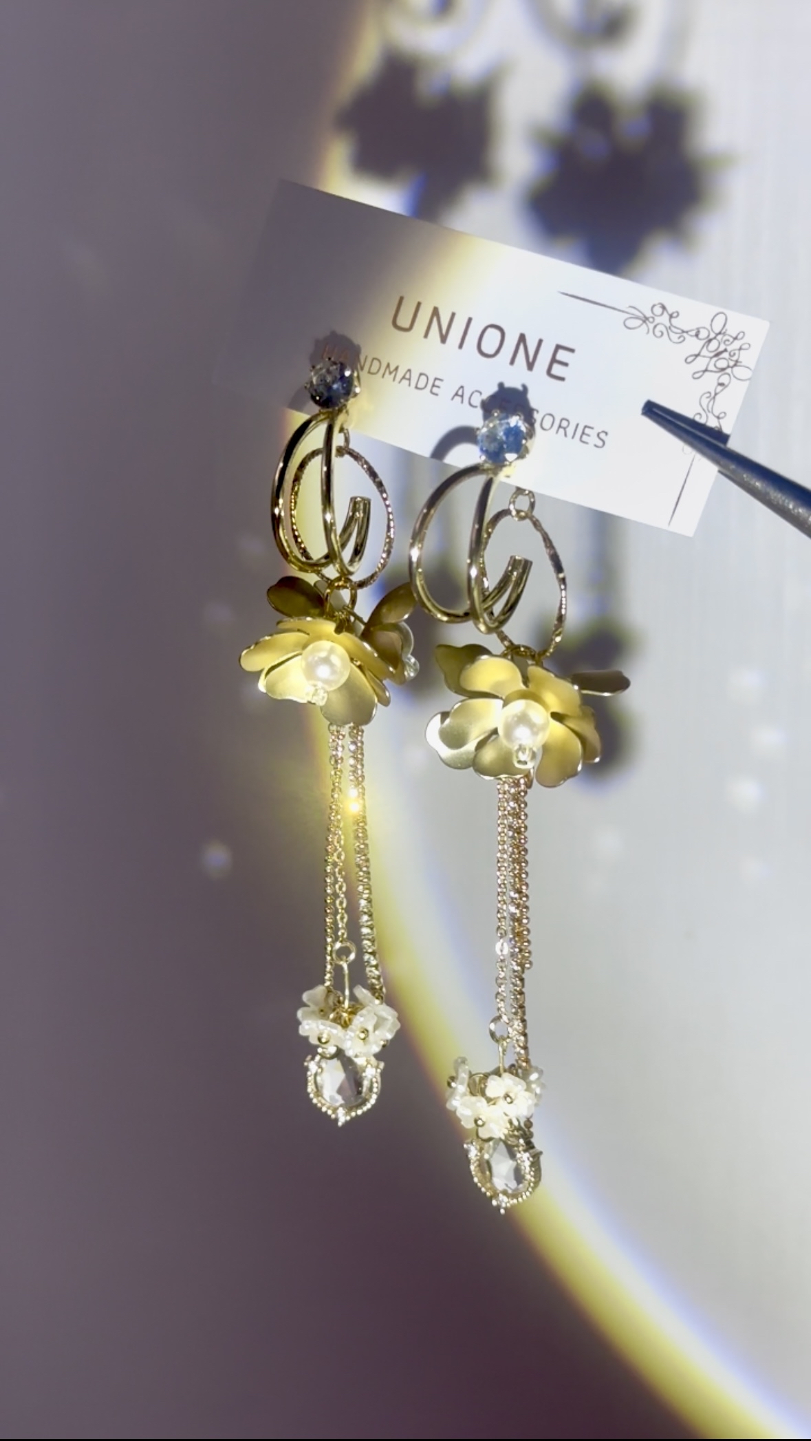 鑽戒花瓣水滴晶耳環💍