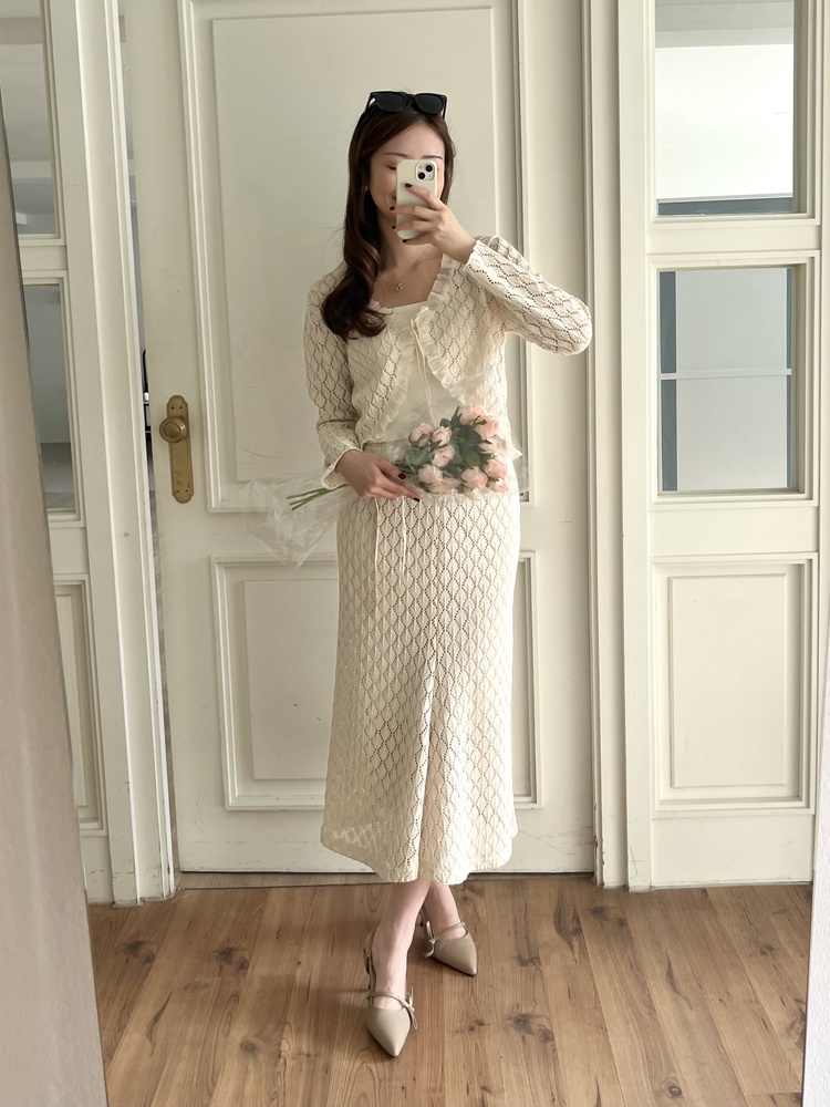 The Lacie Cardigan Set (Ivory)