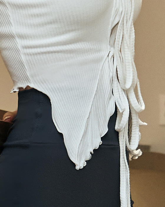 【雲朵邊秋冬Outer】預購_DEVI-O0013 Riley Ruffle Ribbon Cardigan by Devi wear 