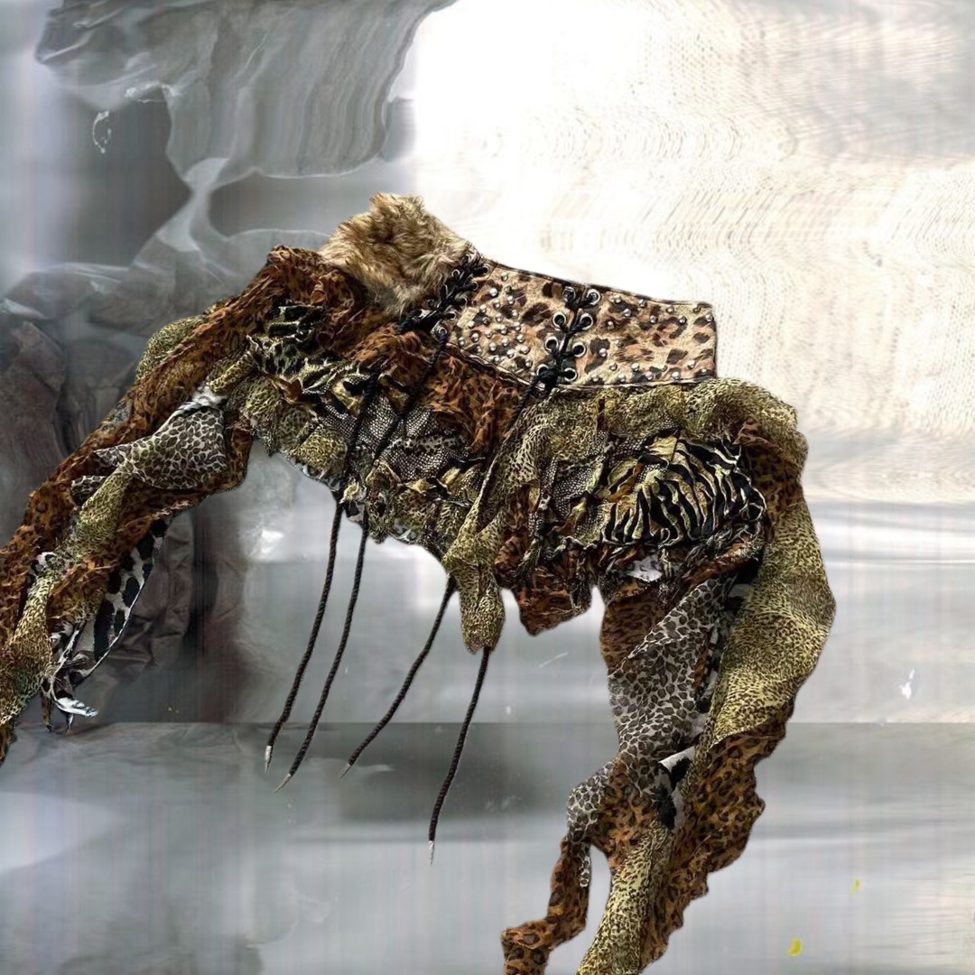 Leopard Print Handmade Skirt