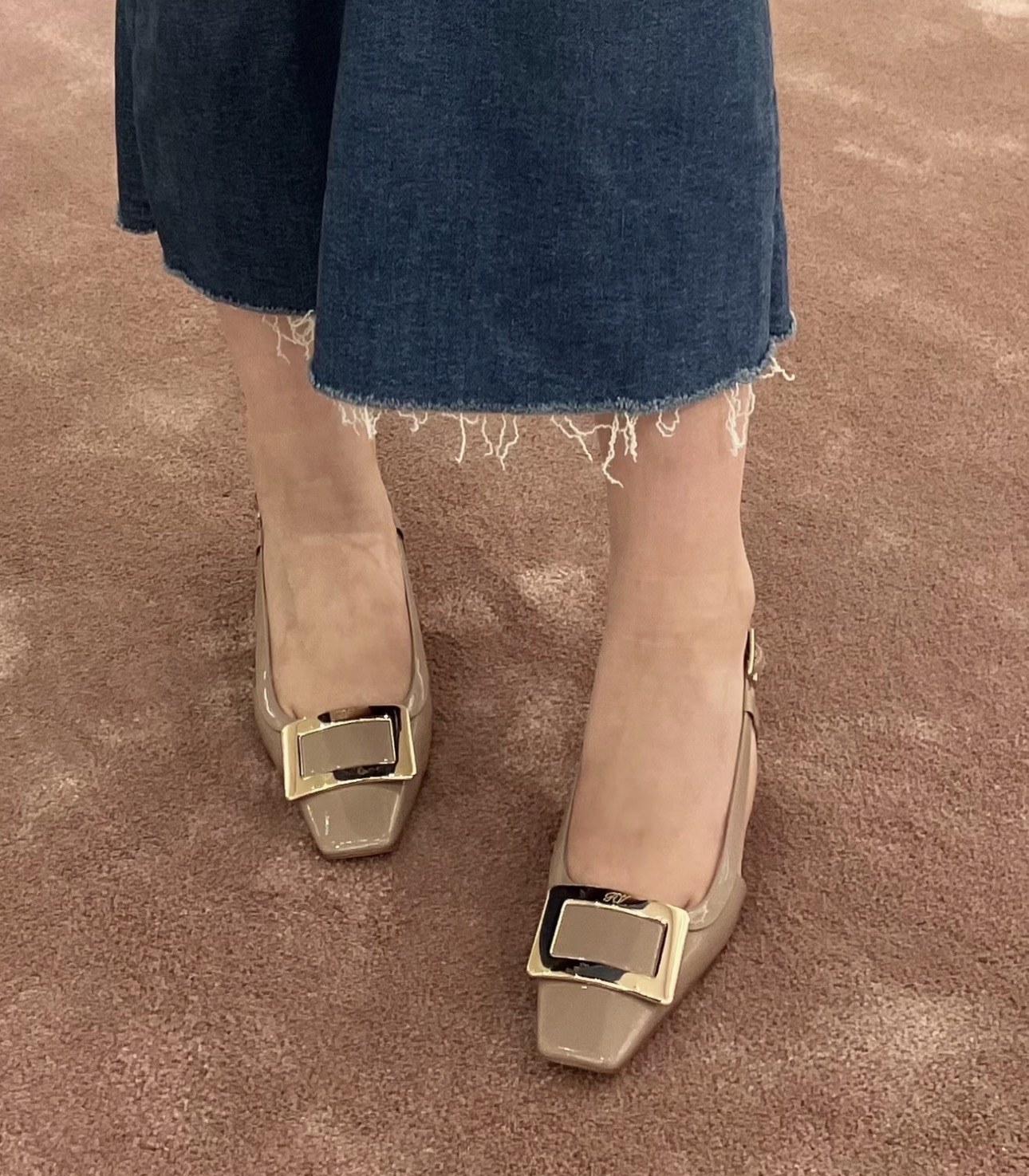 新款🆕訂貨🍒RV 大象灰漆皮 4.5cm slingback 高踭鞋 Size 37/37.5/38.5/39/40/41