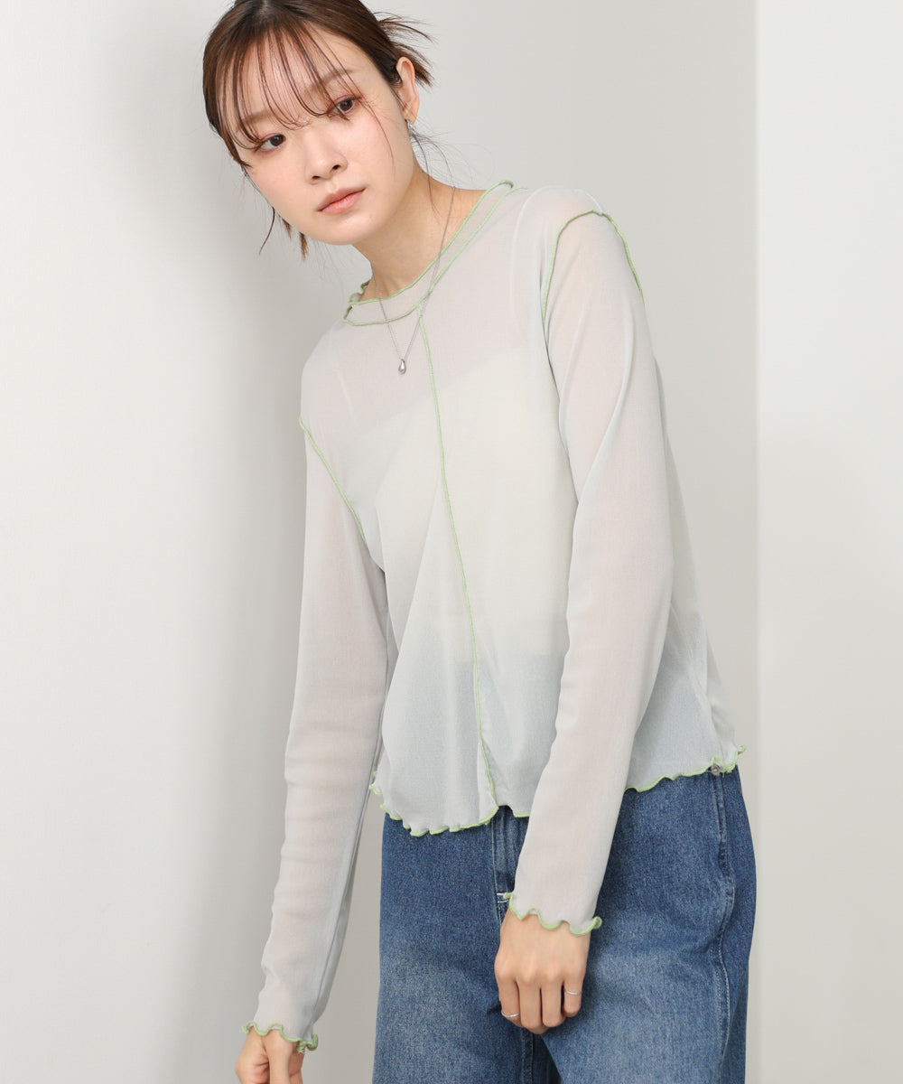 <JP> 內搭必備！輕薄柔和滾邊 Ruffles Top * 4色入 <預購>