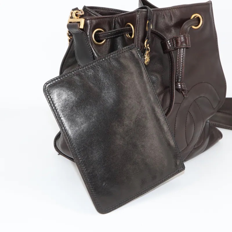 Chanel Coco Mark Drawstring Bucket Shoulder Bag
