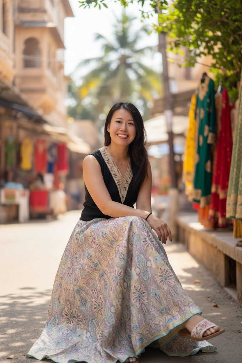 1649 Unicorn Foil Stamping A-Line Pants 39"