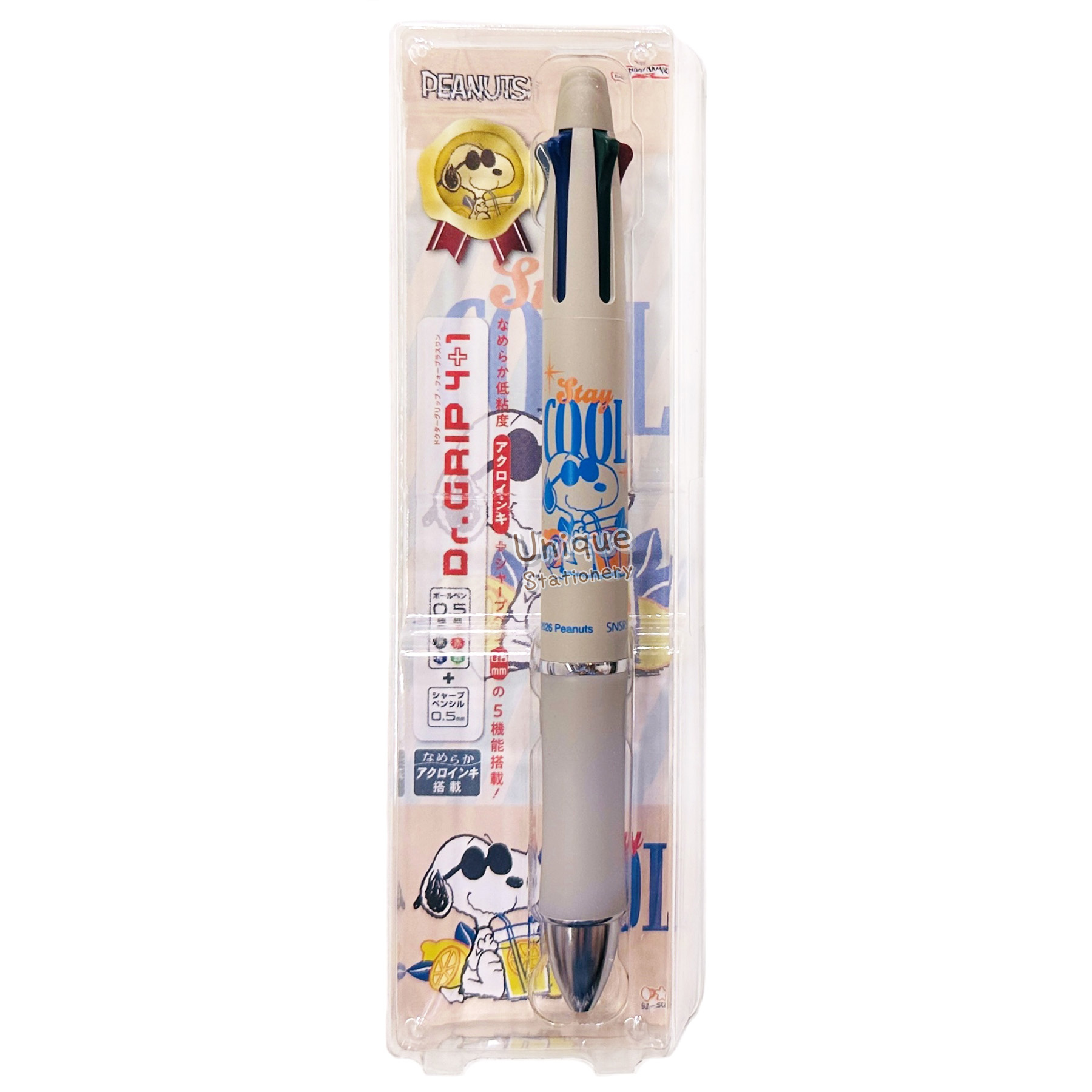 現貨｜Snoopy Joe Cool Pilot Dr.Grip 4+1 日本製 多功能 5用筆 0.5mm 4色原子筆 + 0.5mm 鉛芯筆 (S4660013)