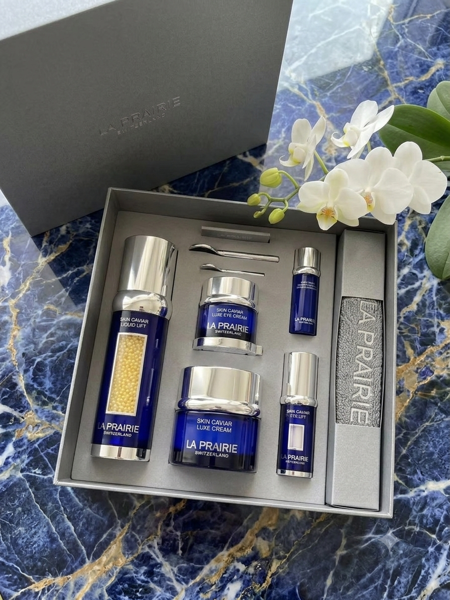 La Prairie 萊珀妮 魚子精華反重力頂級修護 5 件套裝 | 反重力50ml+瓊貴面霜50ml+眼霜20ml+精華水