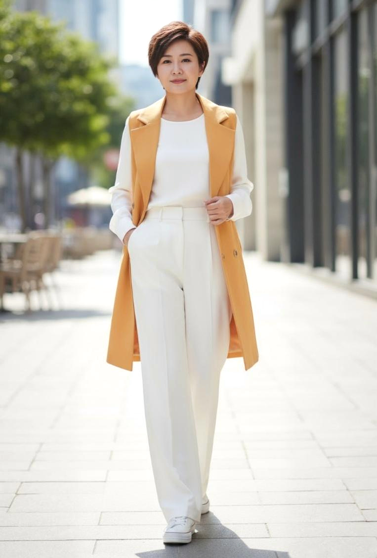 Double Pleat Long Vest